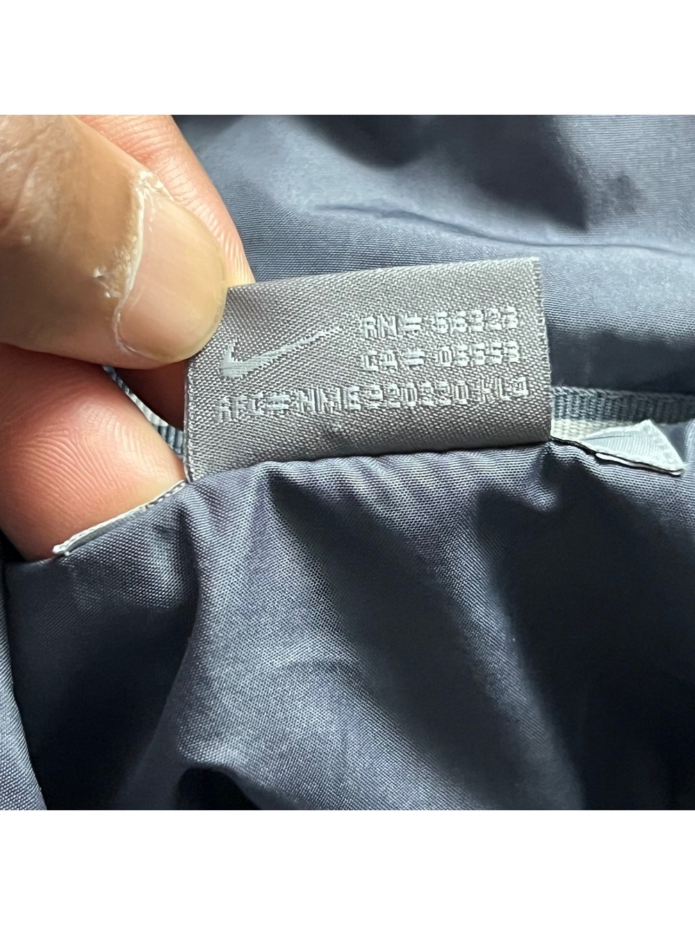 Vintage Y2K Grey Striped Nike Track Jacket Sz. XL Drawcords Embroidered Swoosh - Picture 9 of 9